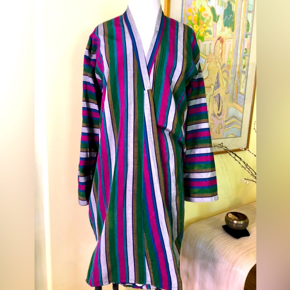 Vintage vibrant middle eastern wrap coat